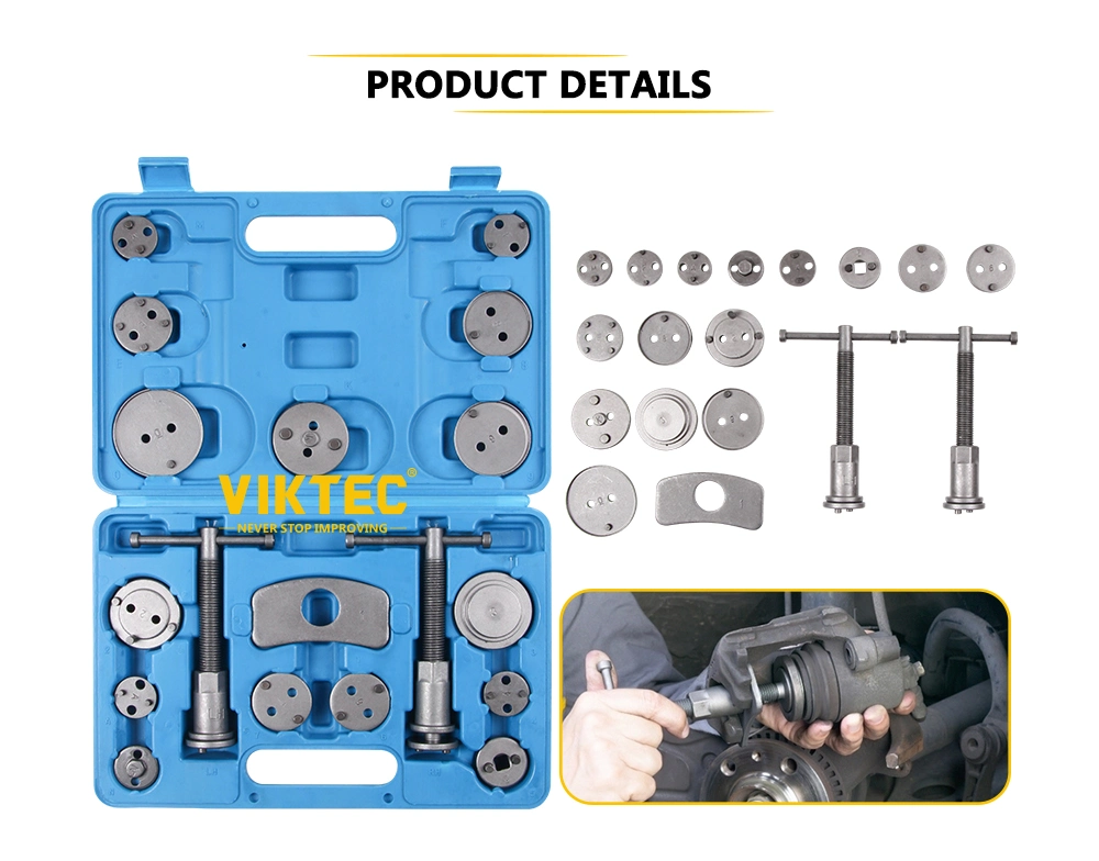 Viktec 22PCS Heavy Duty Disc Brake Piston Caliper Compressor Rewind Tool Set and Wind Back Tool Kit Automotive Tools